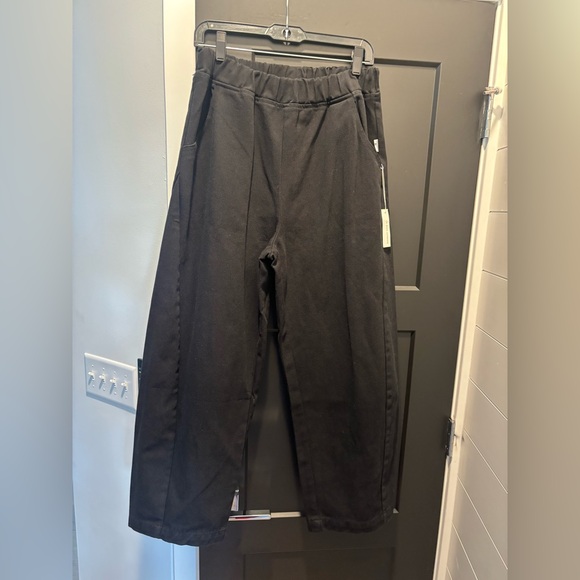 Le Bon Shoppe ARC Pants Barrel Wide Leg 100% cotton pull on Black Canvas Large - Picture 7 of 14